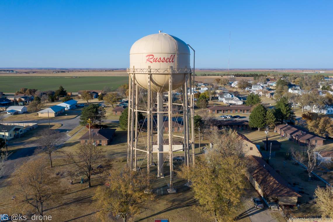 Russell, KS north water tower